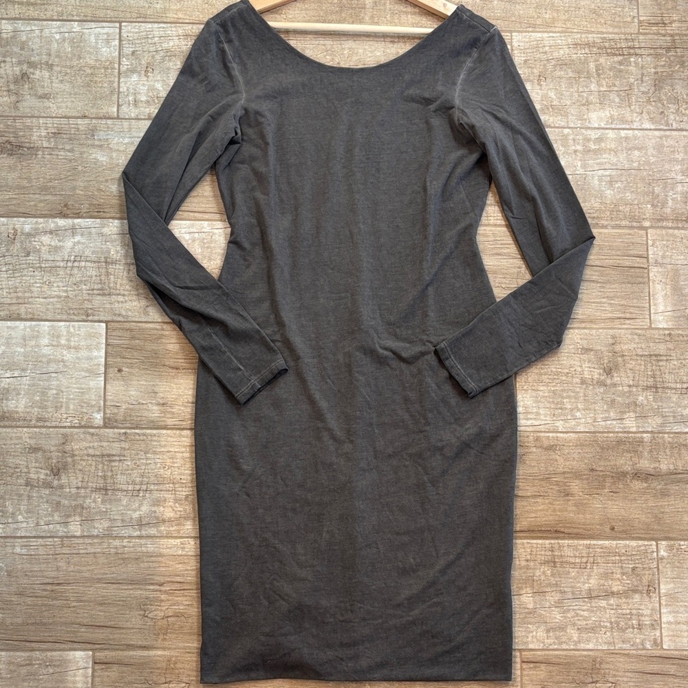 Peruvian Connection Gray Long Sleeve Dress